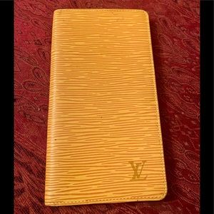 Louis Vuitton Yellow Epi Checkbook Wallet